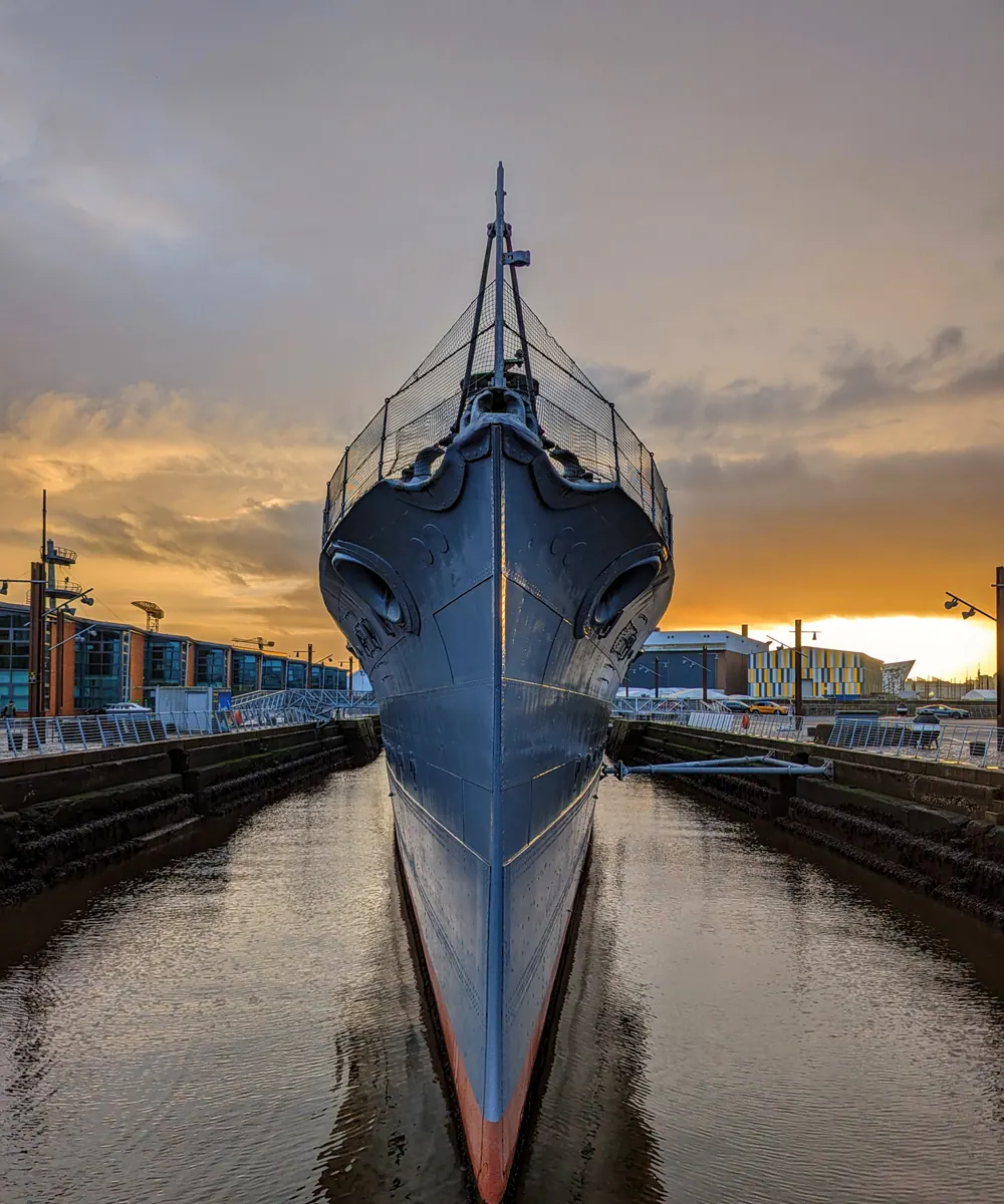 HMS Caroline moored in Belfast, photographed by Jb.