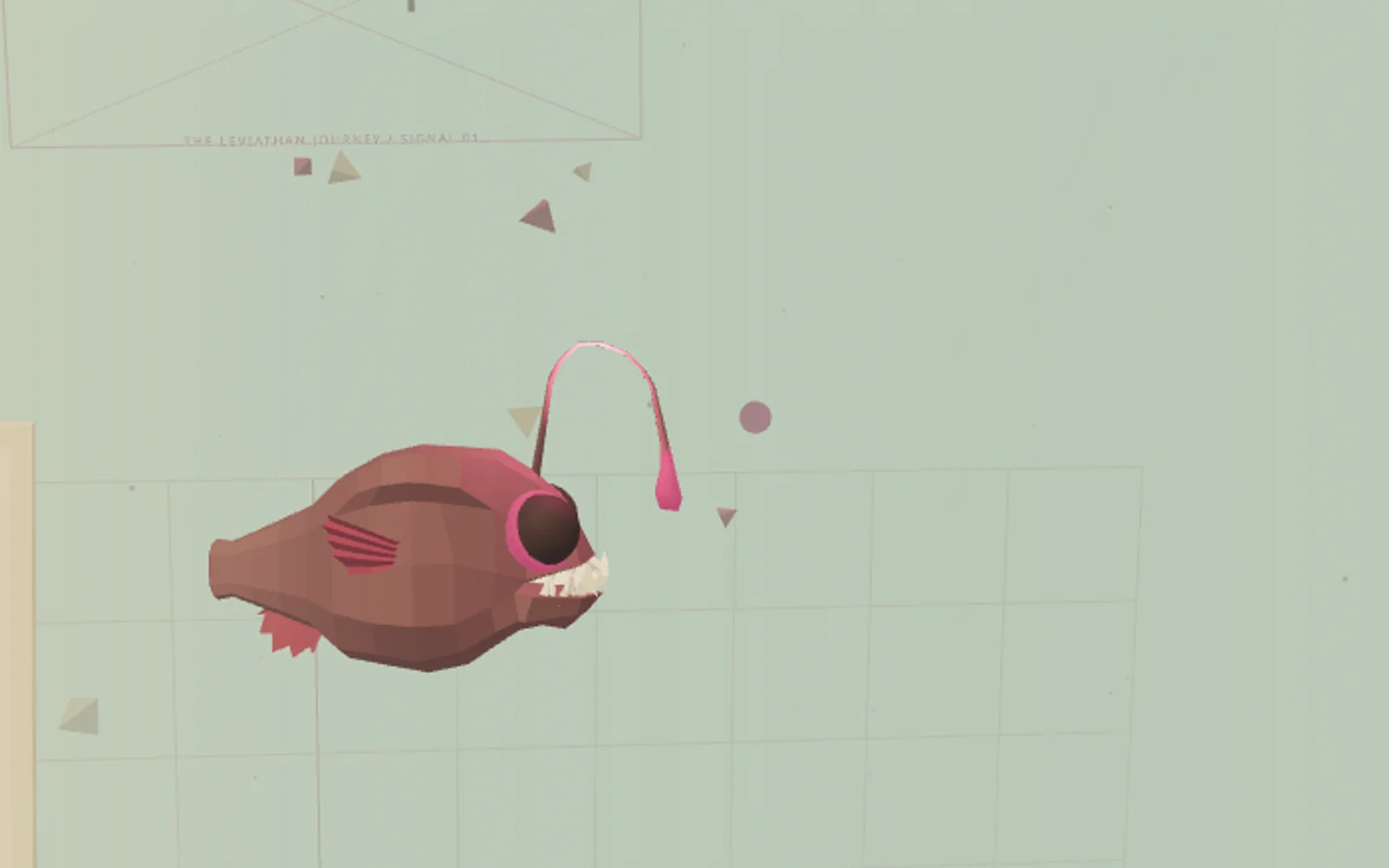 Bobby, Leviathan's anglerfish guide, swimming through The Journey.