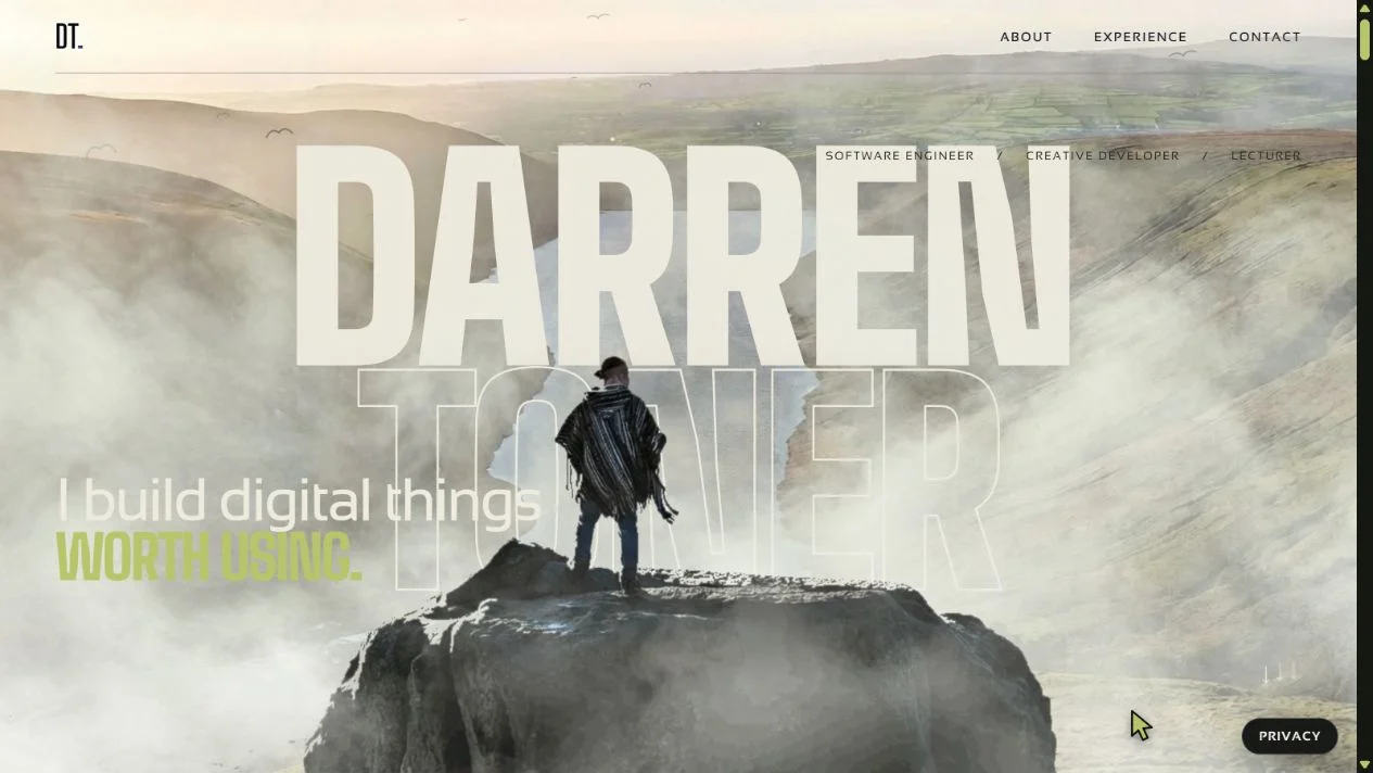 Darren Toner website screenshot