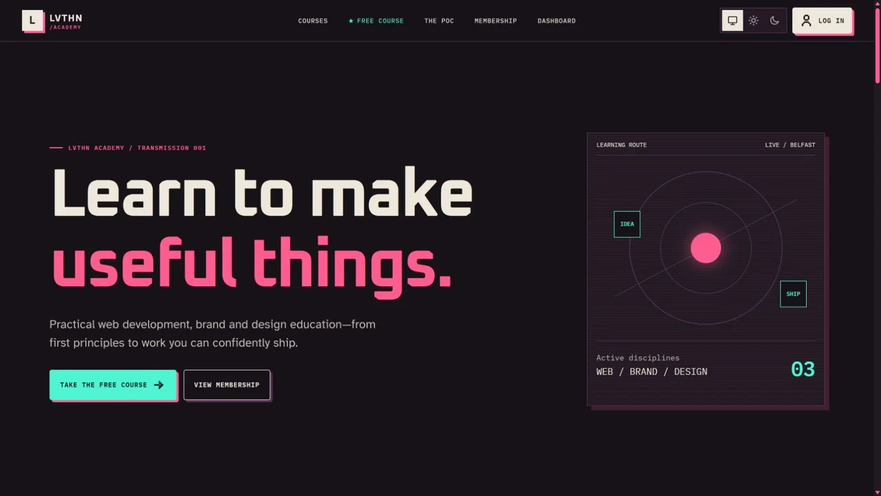 Lvthn Academy website screenshot