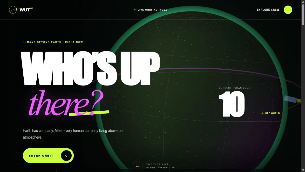 Who’s Up There? website screenshot