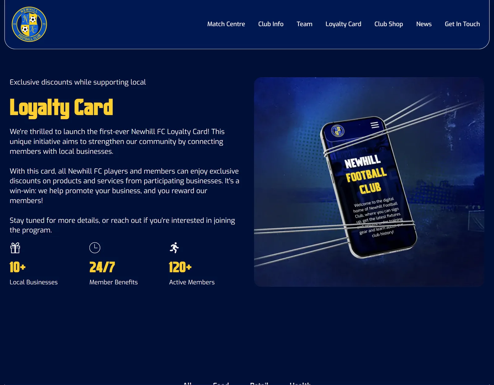 Newhill FC website view 4