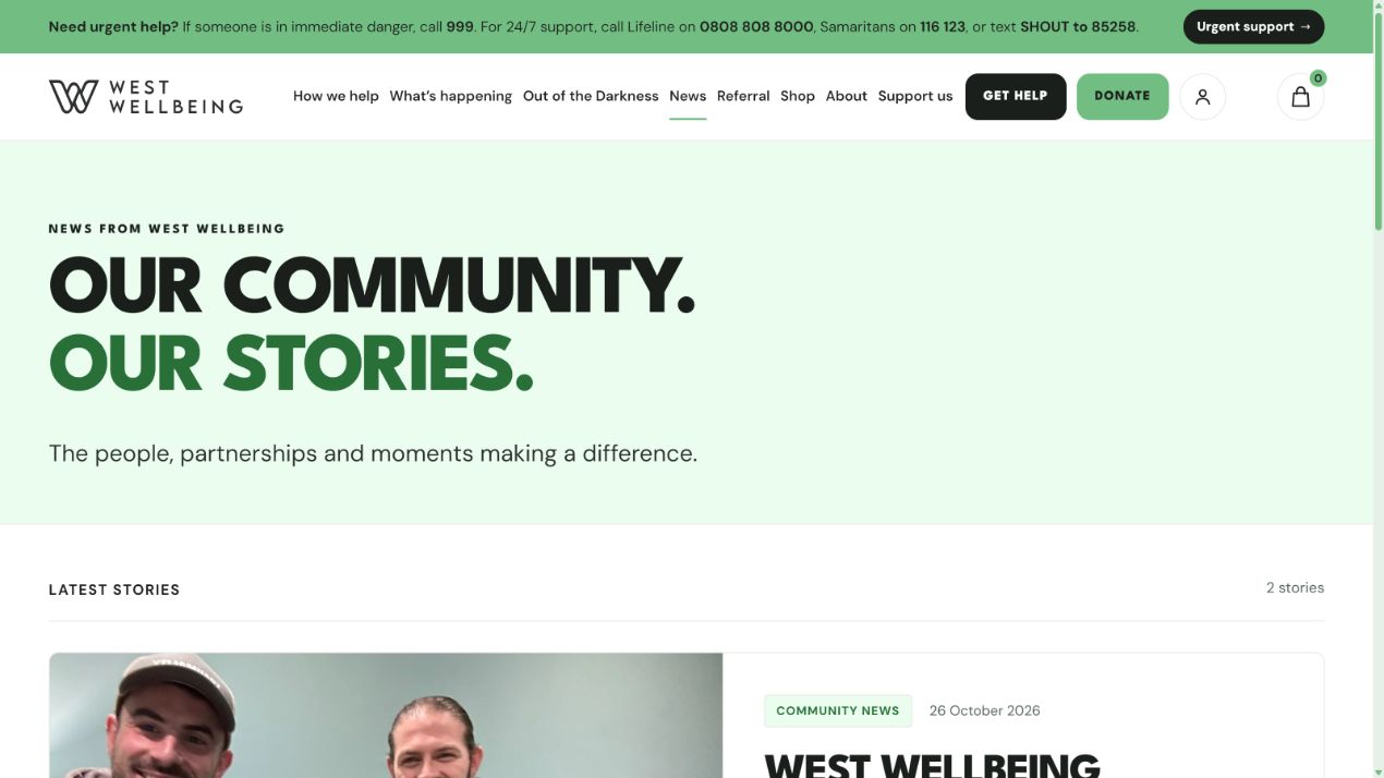 Current West Wellbeing community news page