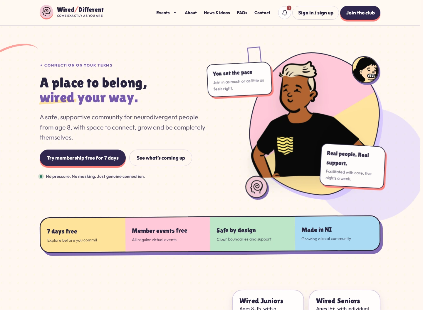 Wired/Different platform homepage in light mode